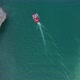 Top view of a mountain river in the canyon and  boat sailing along a turquoise river among the rocks - VideoHive Item for Sale