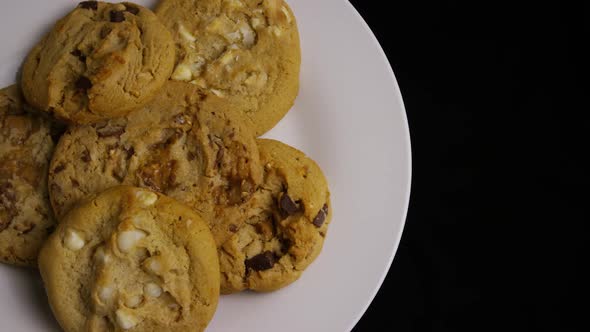 Cinematic, Rotating Shot of Cookies on a Plate - COOKIES 374
