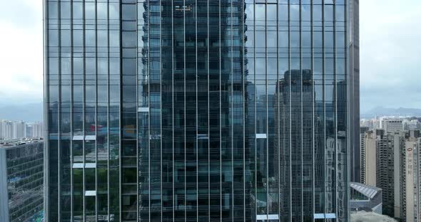 Aerial footage of downtown landscape  in shenzhen city, China