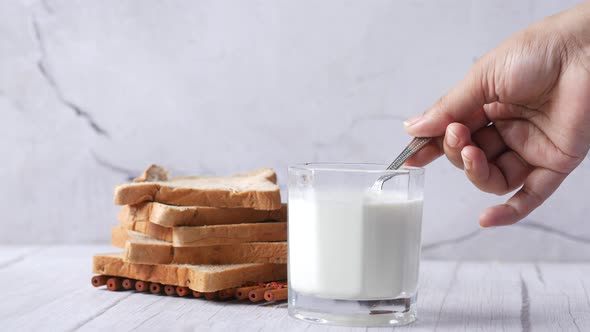 Glass of Whole Cream Milk on Table  Cream of Milk