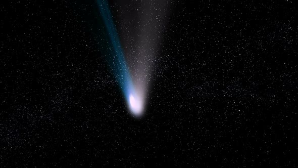 Comet Hale Bopp With A Dust Tale At Night