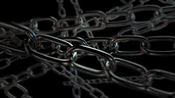 Darknet blockchain network. Horror chain animation with grunge effects. Multiple chains background