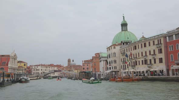 Ponte Degli Scalzi Bridge And San Simeon Piccolo Basilica Church in Venice