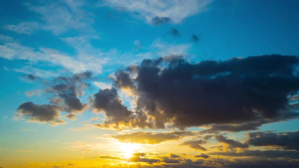 Rain clouds sunset, long time-lapse