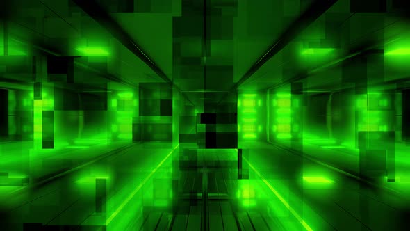 Green Color Technology futuristic Tunnel Background