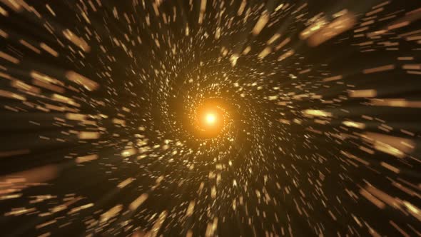 Golden Galaxy Stars at Hyperspace Warp Speed Background Animation