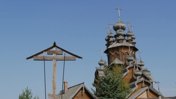 Vsekhsvyatsky Skete is a Famous Wooden Monastery Next to the Svyatogorsk Lavra