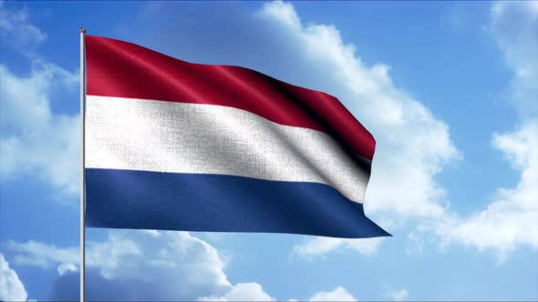 Patriotic animation of flag of Netherlands