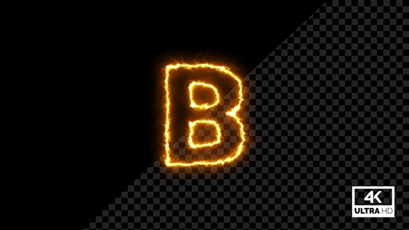 Burning Alphabet Shape B Fire Animation