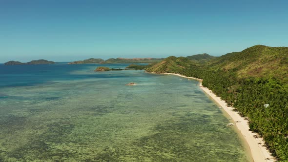 Tropical Island with Blue Lagoon