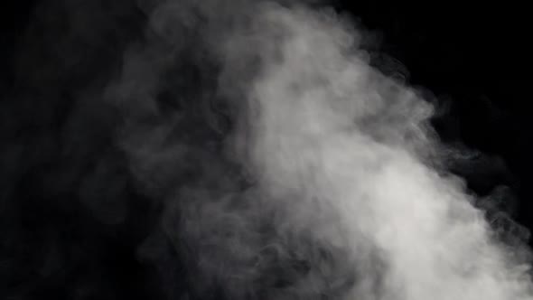 Abstract white smoke on black background