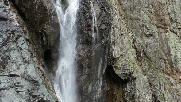 Midagrabindon Waterfalls in Caucasus Mountains