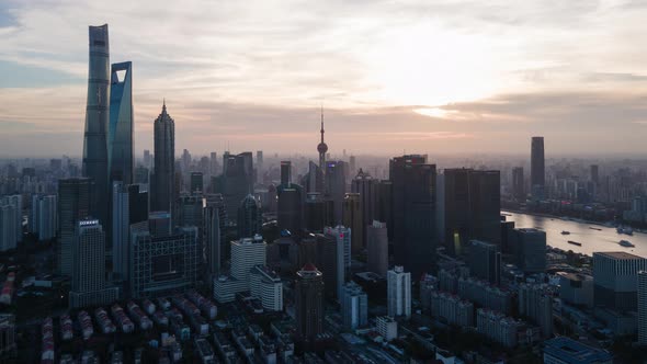 Aerial Shanghai City, China