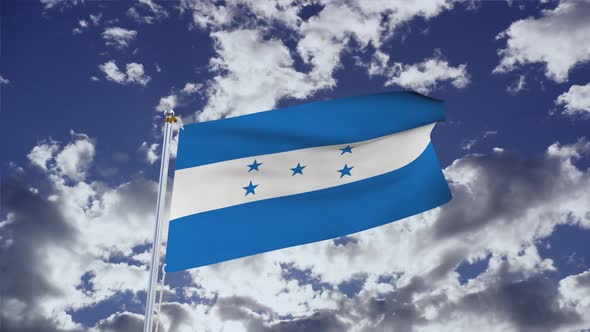 Honduras Flag With Sky 4k