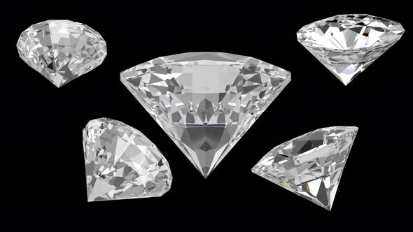 Five Rotating Diamonds Loop With Alpha Channel Matte alt