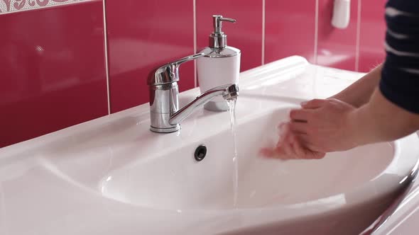 Prevention of coronavirus pandemic wash hands with soap