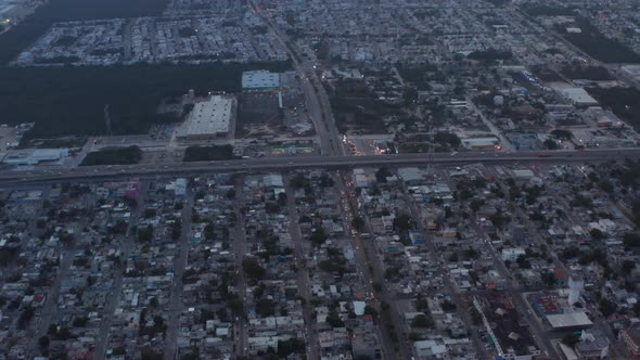 Reveal Shot of the Highway Crossing Playa Del Carmen