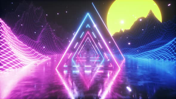 80's Abstract Retro Futuristic Background