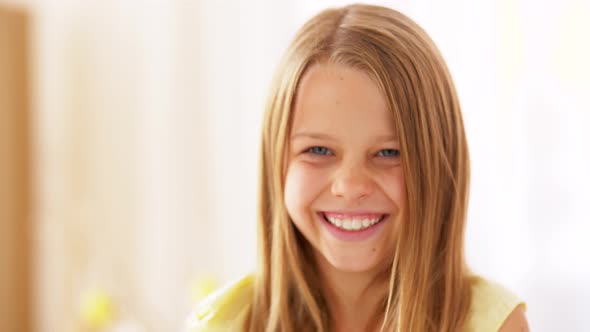 Portrait of Happy Smiling Preteen Girl 33