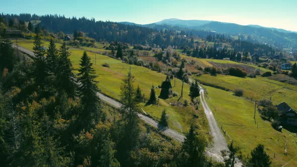 Aerial View on Rural Area