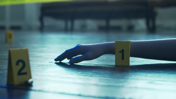 Closeup of a Crime Scene in a Deceased Person's Home.