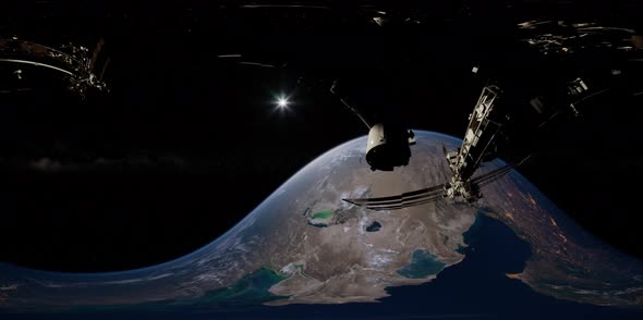 Timelapse ISS in Virtual Reality 360 Degree Video. International Space Station