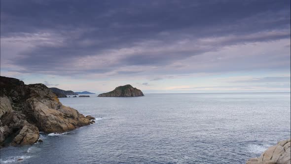 Clouds Moving over Sea Coast, Timelapse