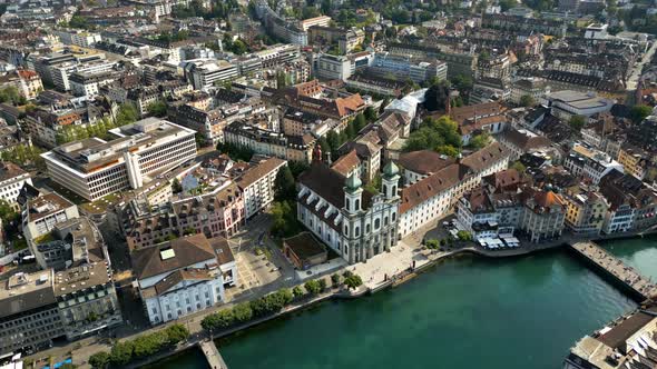 The Historic District of Lucerne Switzerland From Above