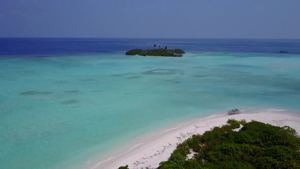 Aerial view panorama of tropical seashore beach wildlife by ocean and sand background