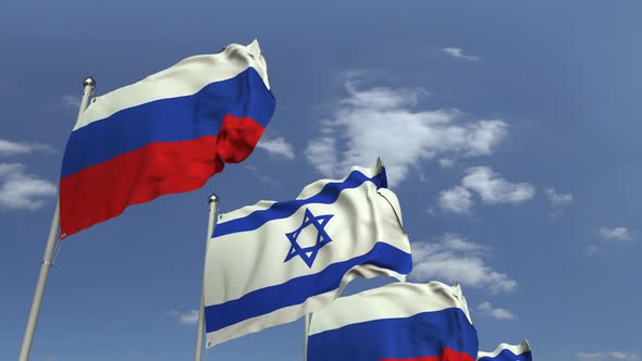 Flags of Israel and Russia alt
