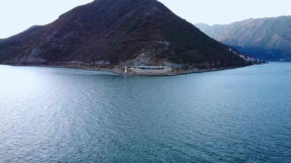 Boka Kotor Bay with White Lighthouse and Observation Deck