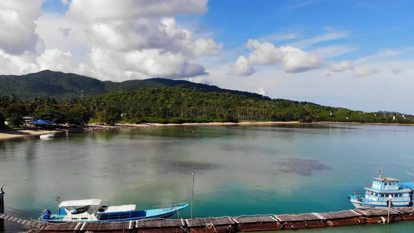 Beautiful high view of nature with sea ocean