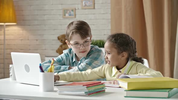 Kids Working on Laptop