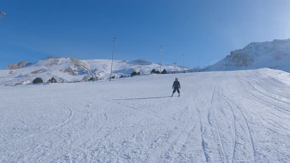 Little Boy Skiing