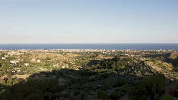 Calabria Aerial of Nature Hill of Locride Aera in Summer Season