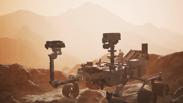 Curiosity Mars Rover Exploring the Surface of Red Planet alt