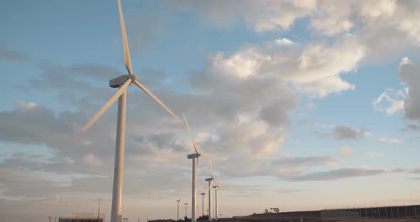 Wind turbine farm generating clean energy