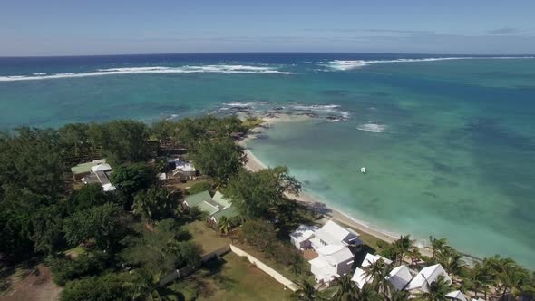 Aerial View of Coast Line of Mauritius Island