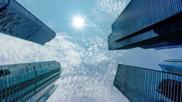 4K Time lapse of skyscrapers in Singapore