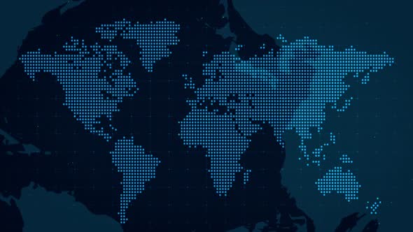 Dark World Map Dots Animate Corporate Background