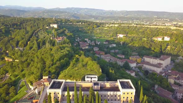 Panorama of Verona Historical City Centre Bridges Across Adige River