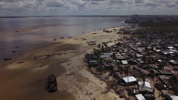 Tropical Cyclone Idai aftermath destruction in Beira, Mozambique, Southern Africa.