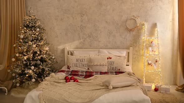 Cozy Room with Christmas Decorations