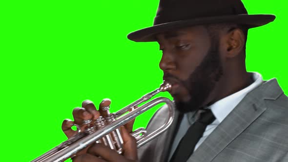 Afro-american Trumpet Player.