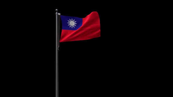 Taiwan Flag With Alpha 4K