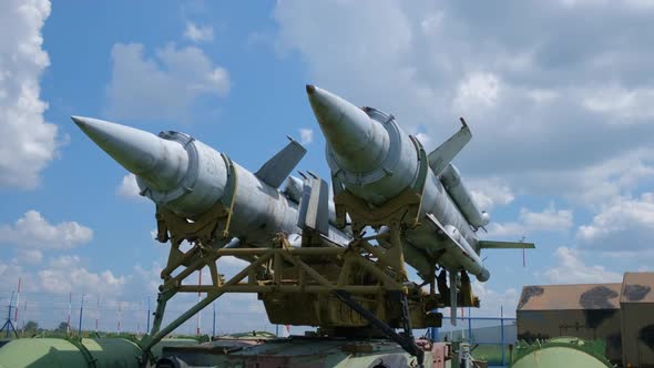 Military Missiles at the Exhibition in Openair Museum