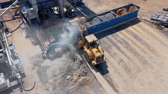 Bulldozer Working with Gravel Outdoors