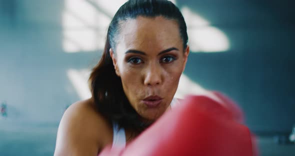 Woman Boxing in the Gym