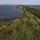 Aerial view of beautiful scenic coast road by the sea. Hel Peninsula.  - VideoHive Item for Sale