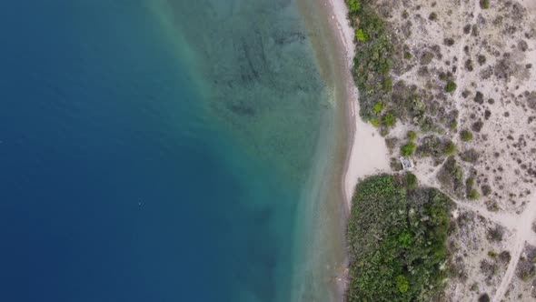 Fly over beautiful coast beach